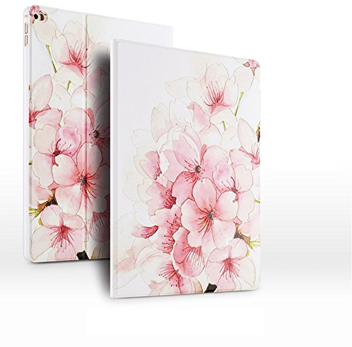 Paramount City Topchances - Funda para iPad Air 2, diseño de estereografía en relieve 3D, para Apple iPad Air2 con función de apagado y encendido automático (iPad Air 2/2014 Edition, flor de cerezo)