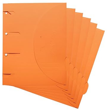 Djois, 122304 - Perforierter Smartfolder Ordner, A4, Orange, 6 Stück, Dokumentenhalter, Unterteiler, Umweltfreundlich, 100% Recycelt, FSC® Zertifiziert, Einfache Handhabung, Büro, Zuhause, Schule