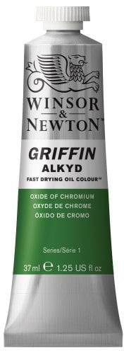 Winsor & Newton 1914459 Griffin 37ml Alkyd Fast Drying Oil Colour Tube - Oxide Of Chromium
