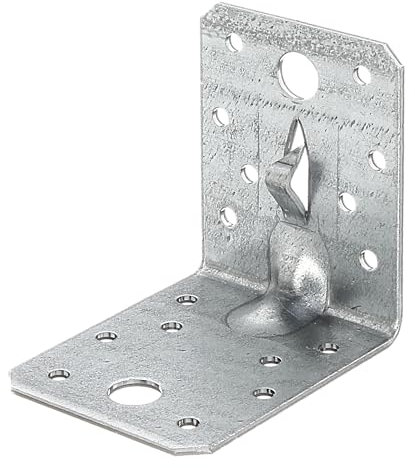 Alberts 861674 Winkelverbinder | mit Sicke und Fixierkralle zum Einschlagen | sendzimirverzinkt | 70 x 70 x 55 mm | 25er Set