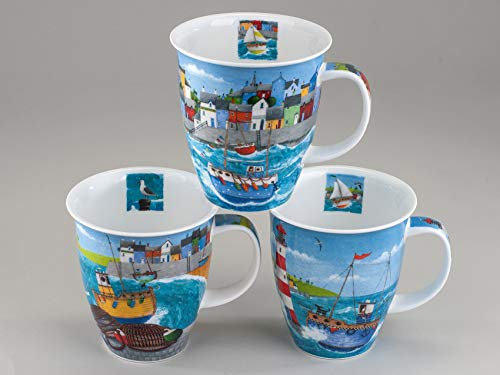 DUNOON 3er Set Becher, Tassen Form Nevis Ahoy! Maritim für 480ml