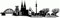 Samunshi® NRW Skyline Aufkleber Sticker Autoaufkleber City Gedruckt - 15x4,3cm schwarz