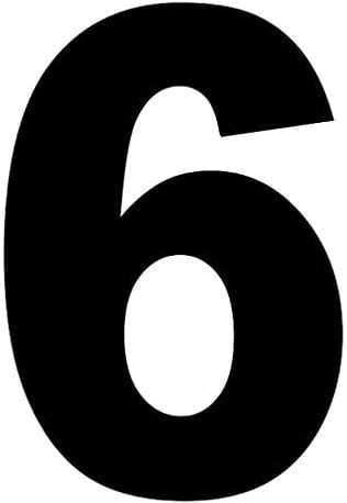 Merriway BH04030 (4 Pcs) Black Vinyl Stick-On Wheelie Bin Post Box Crate Dust Bin Numbers 75mm (3 inch) Number 6 - Pack of 4 Pieces