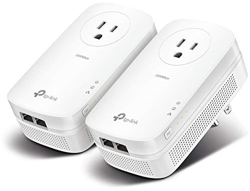 TP-Link AV2000 Powerline Ethernet Adapter TL-PA9020P KIT - Powerline Network Adapter, Passthrough, 2x2 MIMO, 2 Gigabit Ports, Ethernet Over Power, Plug Pair & Play, Power Saving, Free Expert Help