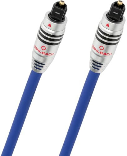 OEHLBACH Series 80 - High-End optisches Digitalkabel mit vollmetall Toslink-Stecker (Digital-Audiokabel - Heimkino, Soundbar, Blu-Ray Player & PS4pro, Xbox One) 5,0 m - blau