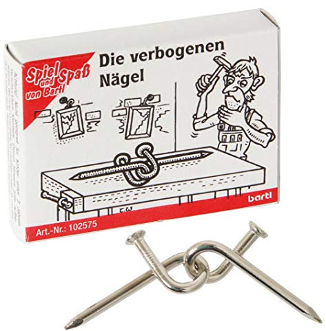 Bartl 102575 Mini-Metall-Puzzle Die verbogenen Nägel aus 2 kleinen Metallteilen