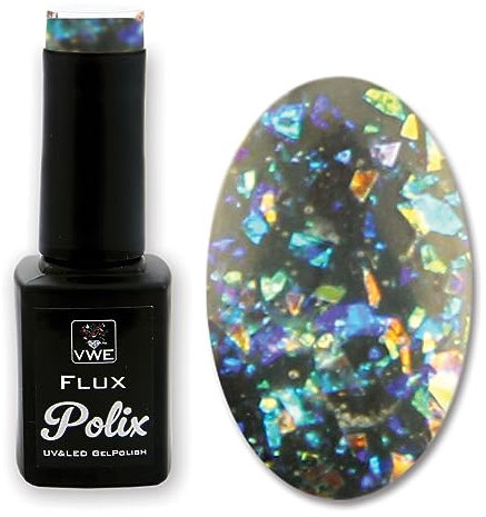 UV/LED Gel Polish, Nagellack, Gel-Lack - opal chips (transparent mit partikeln)
