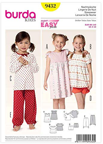 burdastyle Sewing Pattern B9432 Children's Sleepwear