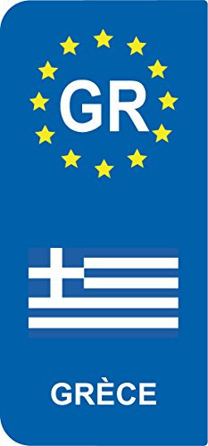 SAFIRMES 2 Aufkleber im Nummernschild-Stil, Flagge Griechenland