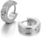 JewelryWe Schmuck Herren Damen Ohrringe, Edelstahl, Sandgestrahlt Creolen Hoop Huggie Ohrstecker, Silber Schwarz Gold (silber)