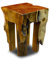 Kinaree Holz Beistelltisch aus massivem Teak Wurzelholz – handgefertigt aus Indonesien – 42 × 30 × 30 cm – rustikaler Hocker & Nachttisch – Natur lackiert – einzigartiges Unikat