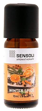 Sensoli Winter Spice Essential Orange and Clove Oil Blend, 100% Pure, Natural Cinnamon, For Diffusers and Oil Burners Over the Festive Period, Xmas Spirit Fragrance, 10 ml