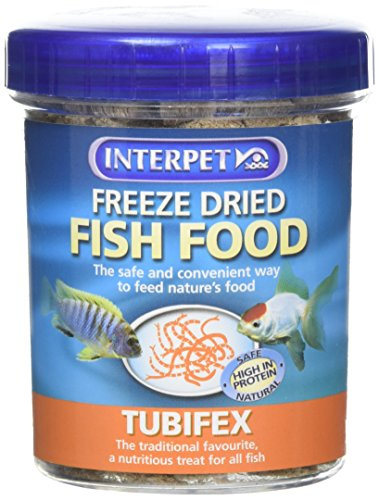 Interpet Freeze Dried Aquarium Fish Food, Safe, Natural, High Protein, Tubifex, 30g