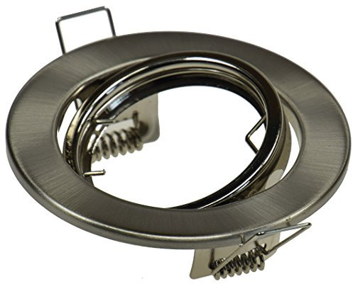 ChiliTec Einbauleuchte Einbauspot Deckenspot Rund Ring schwenkbar Optik Edelstahl gebürstet Einbau Rahmen für GU10 MR16 GX5.3