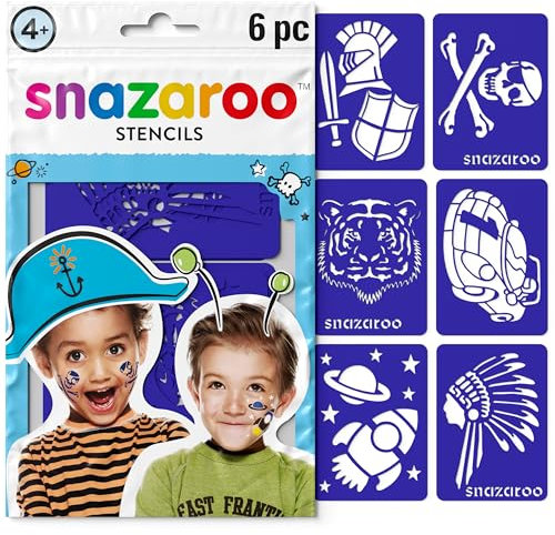 Snazaroo - Set de 6 plantillas de pintura facial, aventuras