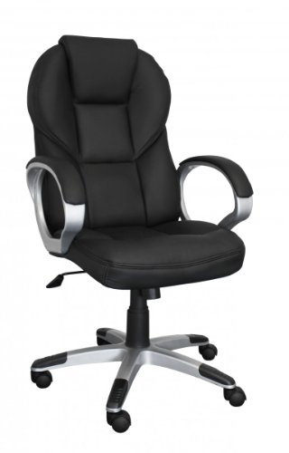 AMSTYLE Bürostuhl Matera Bezug Kunstleder Schwarz Schreibtischstuhl Design Chefsessel Drehstuhl mit X-XL Polsterung