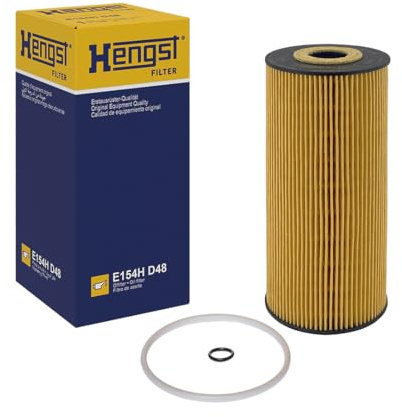 Hengst E154H D48 Oil Filter, Yellow