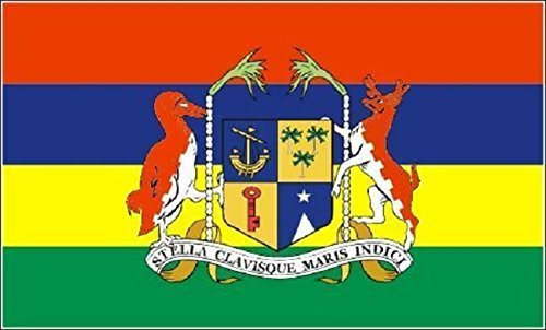 U24 Aufkleber Mauritius mit Wappen Flagge Fahne 8 x 5 cm Autoaufkleber Sticker
