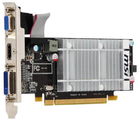 MSI R5450-MD1GD3H AMD Radeon HD 5450 Grafikkarte (PCI-e, 1024MB GDDR3 Speicher, VGA, 1 GPU)