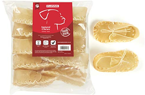 Classic Pet Products Rawhide Laced Shoe for Dogs, 125 mm, Pack of 10