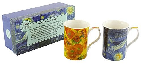 Set of 2 Van Gogh Fine Bone China Mug Set in a Gift Box