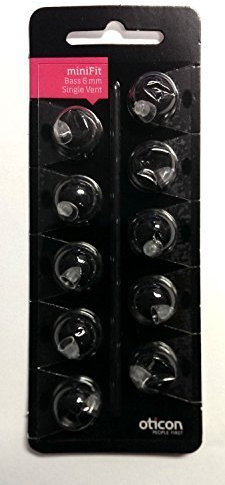 Oticon MiniFit Single Vent Bass Domes: 10-pack (Small 6mm) by Oticon