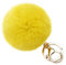 NOVAGO Porte Clé Pompon en Vrai Poil de Lapin, Doux au Toucher Garanti (Jaune)