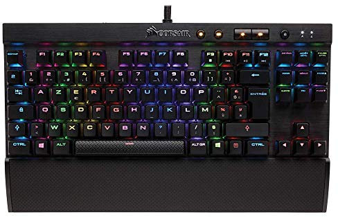 Corsair K65 RAPIDFIRE usb Clavier Mécanique Gaming (Cherry MX Speed, Rétro-Éclairage RGB Multicolore, AZERTY) Noir