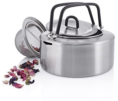 Tatonka Teekessel Teapot 1,0 L - Wasserkessel aus Edelstahl mit 1 Liter Volumen - Inklusive Teesieb (Ø 15 x 7 cm)