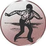 S.B.J - Sportland Pokal/Medaille Emblem, Motiv Eiskunstlauf, Durchmesser 50 mm, Bronze