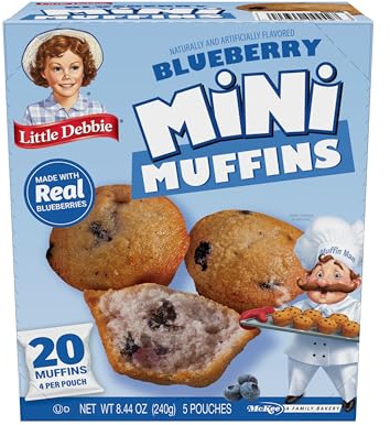 Little Debbie Blueberry Mini Muffins, 5 Pouches, 8.44 OZ Box