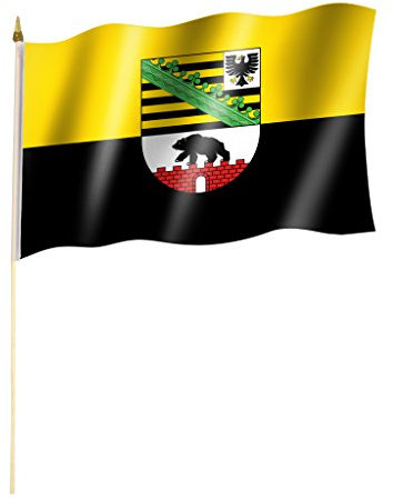 Stockflagge/Stockfahne SACHSEN-ANHALT Flagge/Fahne ca. 30 x 45 cm mit ca. 60cm Stab/Stock