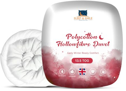 Sleep&Smile Luxury Super King Size 13.5 Heavy Tog Polycotton Duvet - Winter Warm HypoAllergenic Quilt
