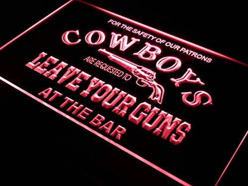 ADV PRO i783-r Cowboys Leave Guns Bar Beer Neon Light Sign Barlicht Neonlicht Lichtwerbung