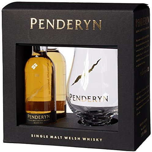 Penderyn Madeira Single Malt Welsh Whisky Pack - contains 2 x 5cl Single Malt Whisky 46% ABV, also comes with a Nosing Glass, in a beautiful pack. Award Winning