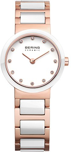 BERING Women Analog Quartz ceramic collection Watch with stainless steel/Ceramic Strap and Sapphire Crystal 10725-766