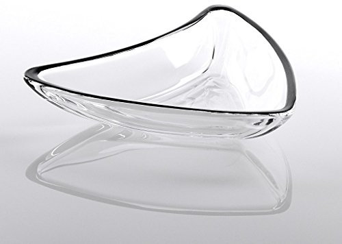 CRISTALICA Schale Dipschale Knabberschale Snackschale Colors Schwarz L 17,5 cm Hochwertiges Glas