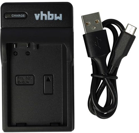 vhbw Chargeur Compatible avec Nikon D3400, D3500, D3300, D5100, D5200, D5300, D3100, D3200 caméra caméscope Action-cam + témoin de Charge 8,4 V