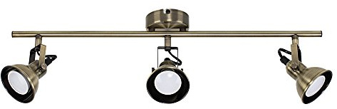 MiniSun | Modern 3 Way Ceiling Spotlight in an Antique Gold Finish | Ceiling Spots, Home Décor & Improvement Essential | Mains Wired