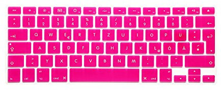 System-S Silicone Keyboard Cover QWERTZ German Keyboard Cover for MacBook Pro 13 Inch 15 Inch 17 Inch iMac MacBook Air 13 Inch in Pink 53026467