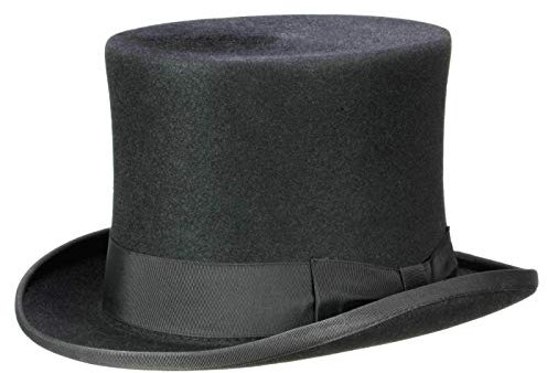 Guerra Top Hat Zylinder 14 cm aus Haarfilz - Schwarz (Black) - 60 cm