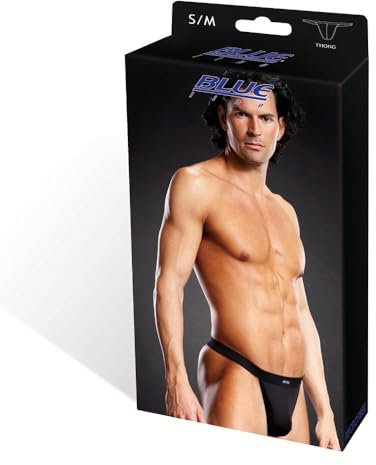 Blueline Men's Microfiber Thong, Black, Small/Medium