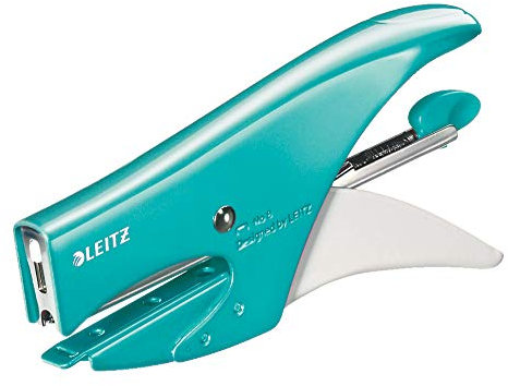Leitz Cucitrice a pinza, Caricamento posteriore, Capacità fino a 15 fogli, Metallo, Colore: Acquamarina metallizzato, WOW, 55472051