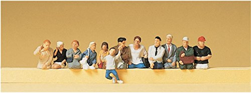 Preiser 1/87 Ème PR10386 Model Railway – Passengers Sitting on Bus and Train