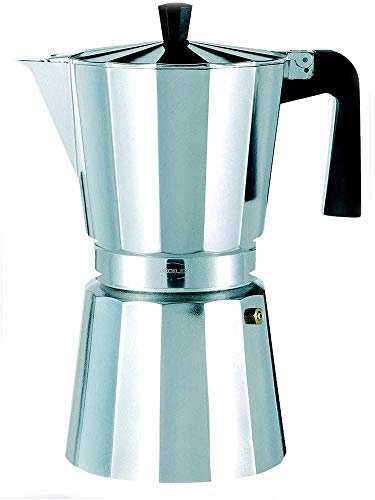 Oroley - Caffettiera Italiana New Vitro | Alluminio | 1 Tazza | Caffettiera per Vetroceramica, Fuoco e Gas | Stile Classico