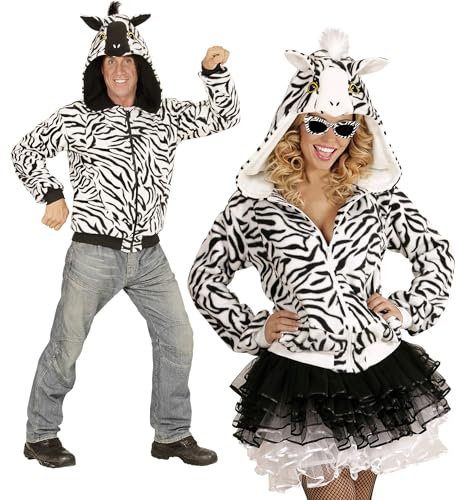 W WIDMANN MILANO Party Fashion - Fleecejacke mit Kapuze, Tierkostüm für Karneval, Mottoparty