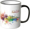 WANDKINGS® Tasse, Schriftzug Guten Morgen Ruhrpott! mit Skyline - SCHWARZ