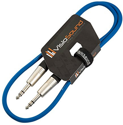 Cavo Jack Stereo TRS 6.35mm 1/4 a Jack TRS/Cavo Patch Segnale Audio Bilanciato 1m Blu