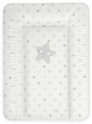 Ceba Baby® Wickelauflage - weiche Wickelunterlage - Baby Wickeltischauflage - 50x70 cm - Abwaschbar - OEKO-TEX® Standard 100 - Made in EU - Grau Sterne - 50 x 70 cm