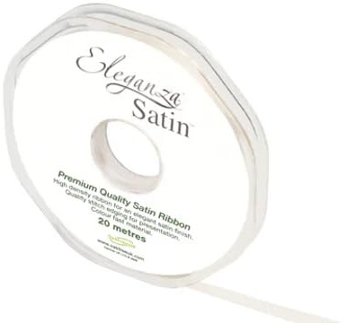 ELEGANZA Double Faced Satin Ribbon 6mm x 20m Ivory No.61